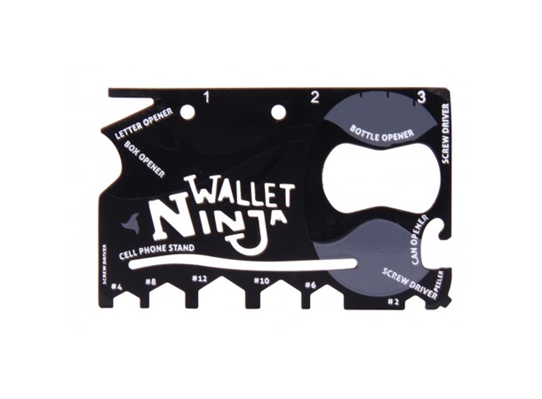 Wallet Ninja - 18 verktøy i 1 På størrelse med et visakort!